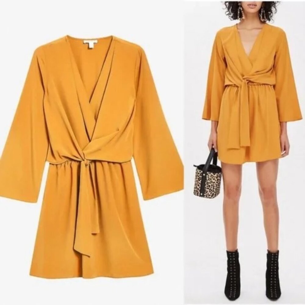 Topshop Mustard Yellow Mini Dress